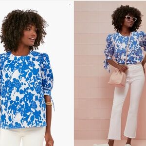 Elegant Blue Floral Women's Blouse